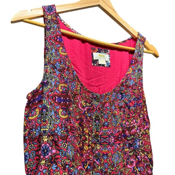 Maeve By Anthropologie Dress Women's Sz 6 Colorful Sleeveless Boho Floral Hi-Lo - Picture 7 of 11